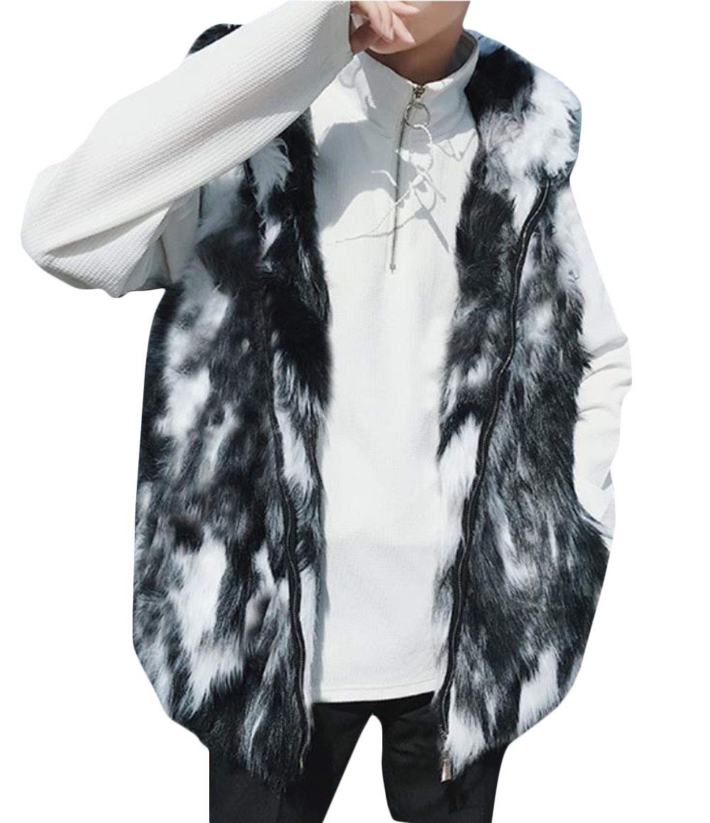 Amazon | [BSCOOL] ファーベスト メンズ フード付き ベスト フェイク